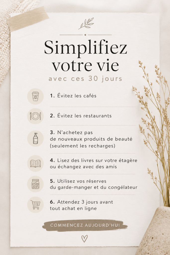Femme souriante préparant son défi zéro dépense avec un tableau de budget.
