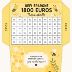 Un groupement d'enveloppes à thème apicole, avec des abeilles dessinées, en représentant l'idée d'économies.