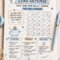 Une page de bullet journal montrant un tracker d'épargne de 30 jours.