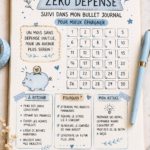Une page de bullet journal montrant un tracker d'épargne de 30 jours.
