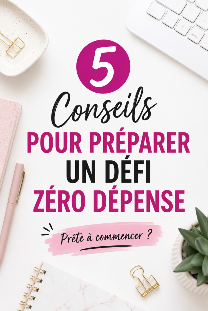 Femme souriante regardant un carnet de budget pour un défi sans dépenses.