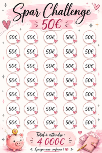 Visuel du défi Spar de 50€, illustrant les économies possibles sur les courses.