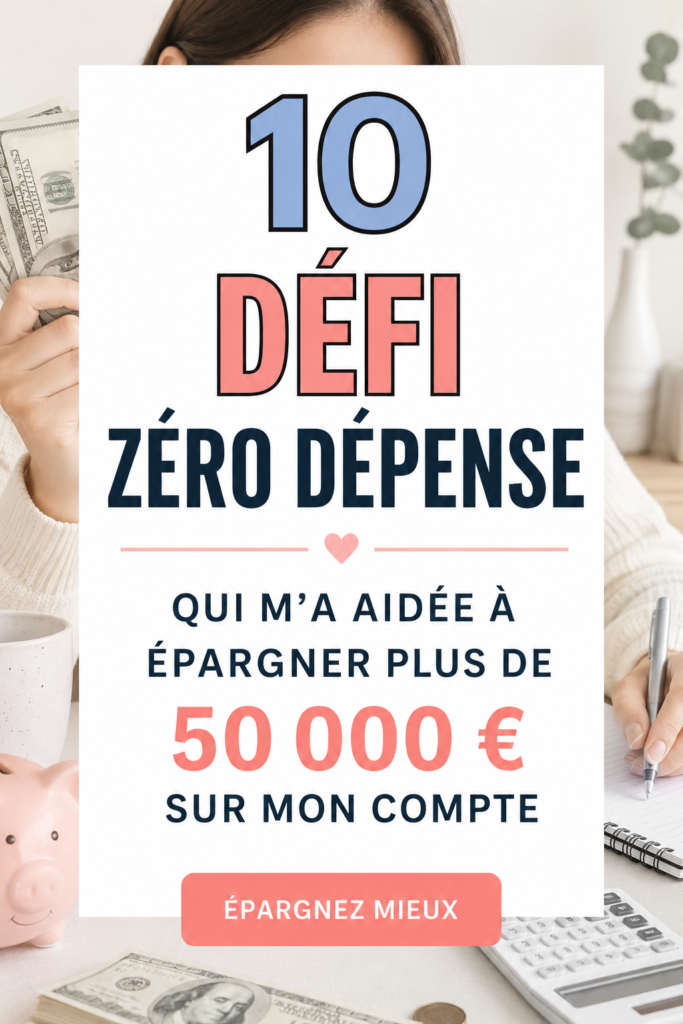 Femme souriante présentant un défi sans dépense pour économiser de l'argent