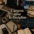 Femme regardant son ordinateur avec des graphiques financiers, symbolisant la discipline financière.
