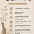 Une femme souriante consulte son budget et planifie des économies pour 2026.
