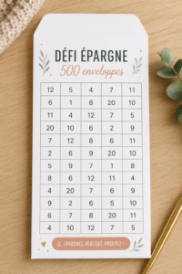 Une image d'enveloppes colorées étiquetées pour le budget personnel sur une table.