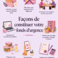 Femme souriante consultant ses finances pour établir un fonds d'urgence.