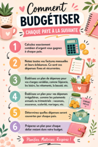 Femme souriante tenant un carnet et un stylo, planifiant son budget.