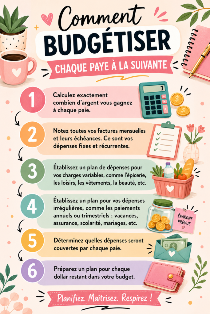 Femme souriante tenant un carnet et un stylo, planifiant son budget.