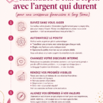 Femme réfléchissant à des habitudes financières durables sur un carnet.
