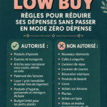 Femme en train de faire du shopping tout en suivant le Low Buy Challenge
