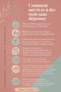 Femme heureuse entourée d'activités gratuites pendant un mois sans dépenses.
