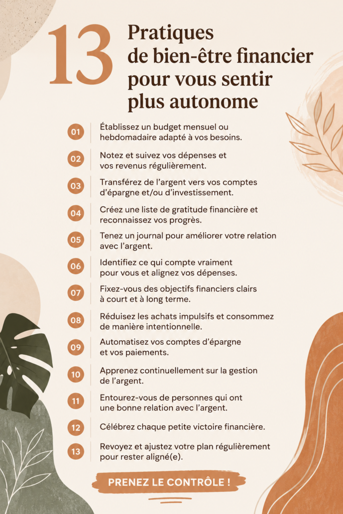 Femme souriante examinant ses finances avec un ordinateur portable