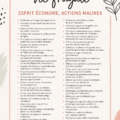Femme souriante préparant un repas frugal avec des ingrédients simples.