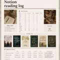 Interface de Notion montrant un carnet de lecture personnalisé