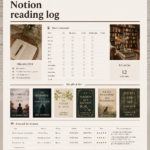 Interface de Notion montrant un carnet de lecture personnalisé