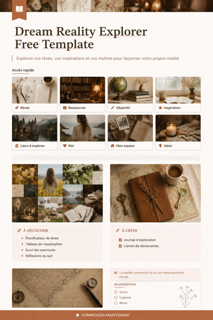 Modèle gratuit pour explorer vos rêves et aspirations personnelles