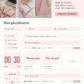 Une image d'un Glow Up Planner ouvert, rempli d'idées et d'inspiration.