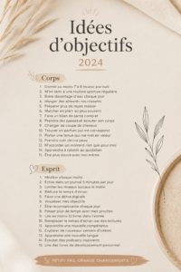 Image inspirante représentant des objectifs écrits sur un tableau pour 2024