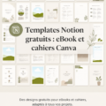 Écran d'une application Notion avec des designs Canva affichés
