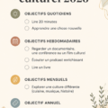 Femme affichant ses objectifs culturels pour 2026