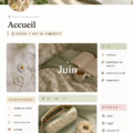 Femme utilisant Notion pour organiser son espace de travail, avec une décoration inspirante et fonctionnelle.