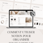 Femme travaillant sur son ordinateur avec Notion ouvert, planifiant son emploi du temps.