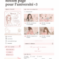 Capture d'écran d'une page Notion personnalisée pour les études universitaires