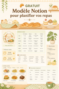 Modèle de planification de repas sur Notion