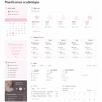 Une capture d'écran d'un planner Notion pour étudiants, illustrant une organisation efficace.