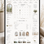 Exemple de planner Notion esthétique avec des éléments de design colorés
