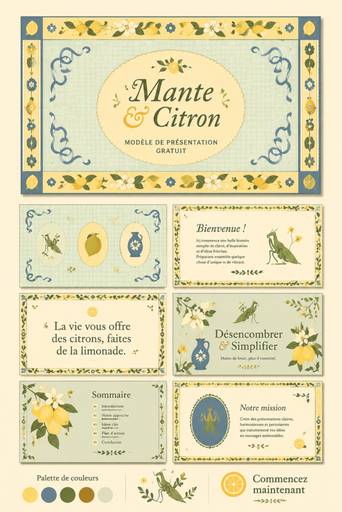 Modèle Mantis sur Canva pour une présentation professionnelle