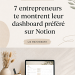 Tableau de bord Notion exemplaire d'un entrepreneur