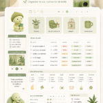 Template Notion avec un design esthétique comportant des couleurs pastel et une mise en page harmonieuse.