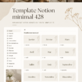 Modèle Notion minimaliste avec un design épuré.