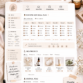 Modèle de planner skincare avec des éléments de suivi de routine beauté.