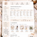 Modèle de planner skincare avec des éléments de suivi de routine beauté.
