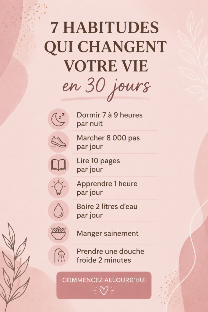 Une femme souriante adoptant des habitudes de vie saine pour transformer son quotidien.