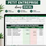 Une femme travaillant sur un ordinateur avec un tableau Excel ouvert pour la comptabilité de son commerce.