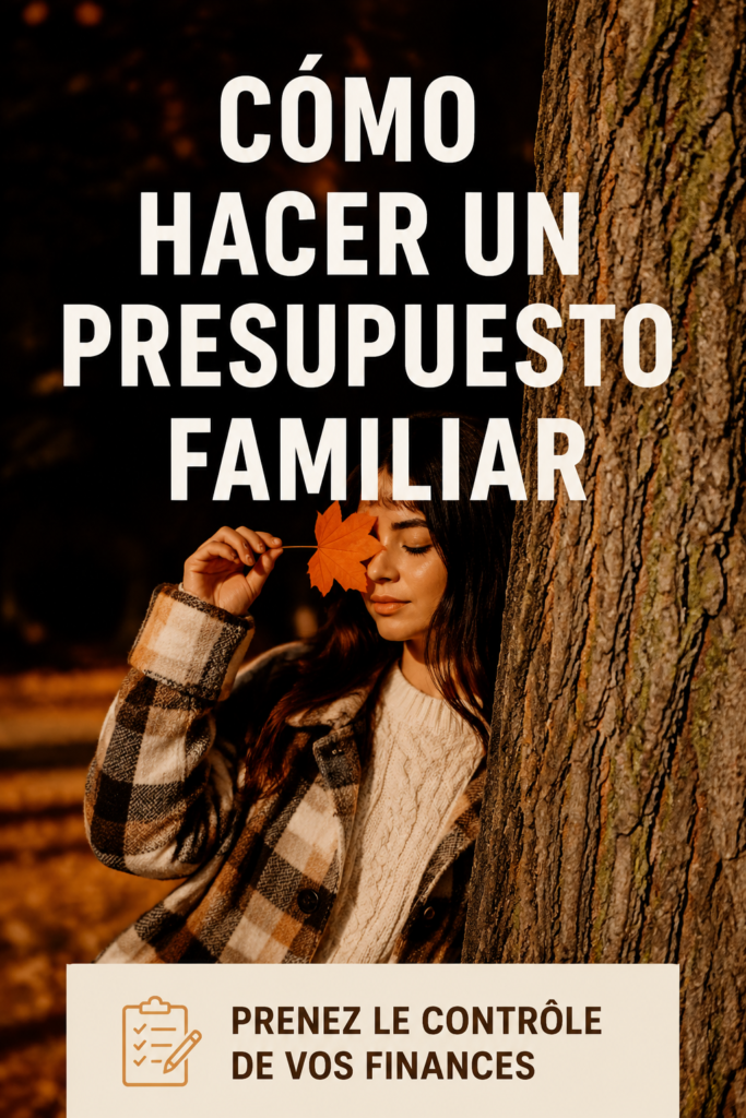 Femme examinant un budget familial avec un calepin et un ordinateur.