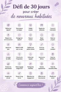 Illustration d'une femme planifiant son défi de 30 jours pour adopter de nouvelles habitudes