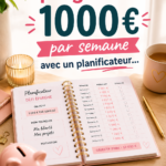 Femme souriante planifiant son défi épargne de 1000€ par semaine