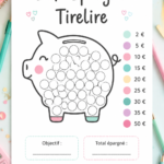 Une tirelire imprimable colorée pour un défi d'épargne