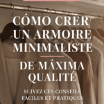 Image d'un dressing minimaliste bien organisé, mettant en avant des vêtements triés et soigneusement accrochés.