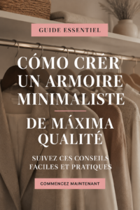 Image d'un dressing minimaliste bien organisé, mettant en avant des vêtements triés et soigneusement accrochés.