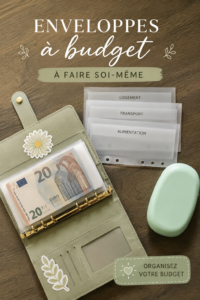 Un ensemble d'enveloppes DIY de cash stuffing colorées sur une table