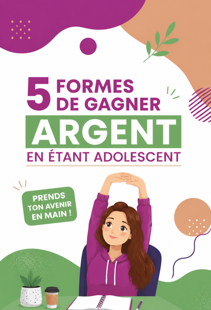 Un adolescent souriant tenant un ordinateur portable, prêt à gagner de l'argent en ligne.