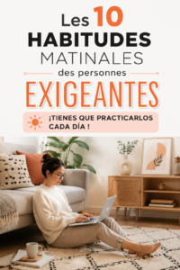 Femme heureuse pratiquant une séance de méditation matinale dans un cadre lumineux.