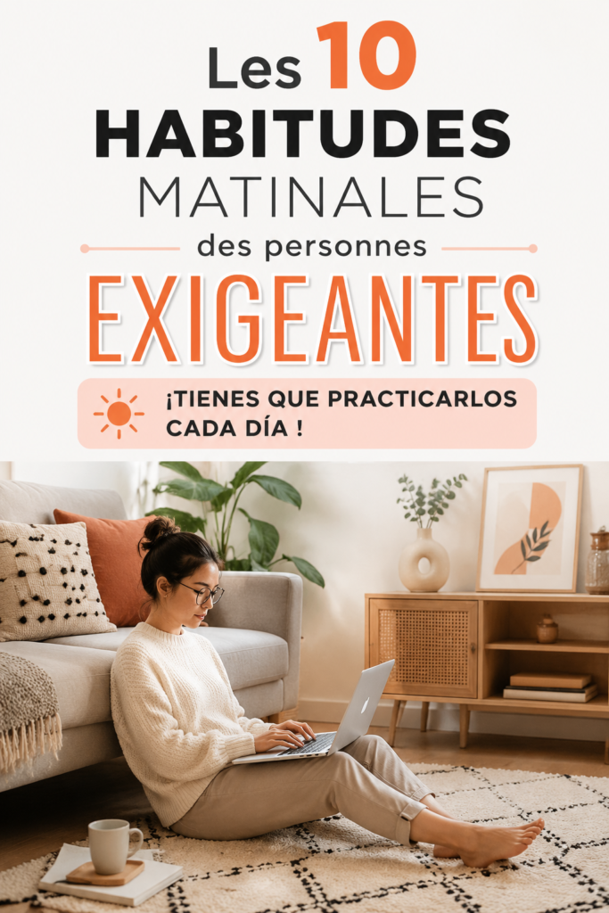 Femme heureuse pratiquant une séance de méditation matinale dans un cadre lumineux.