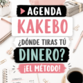 Agenda Kakebo ouvert sur une table avec des stylos.